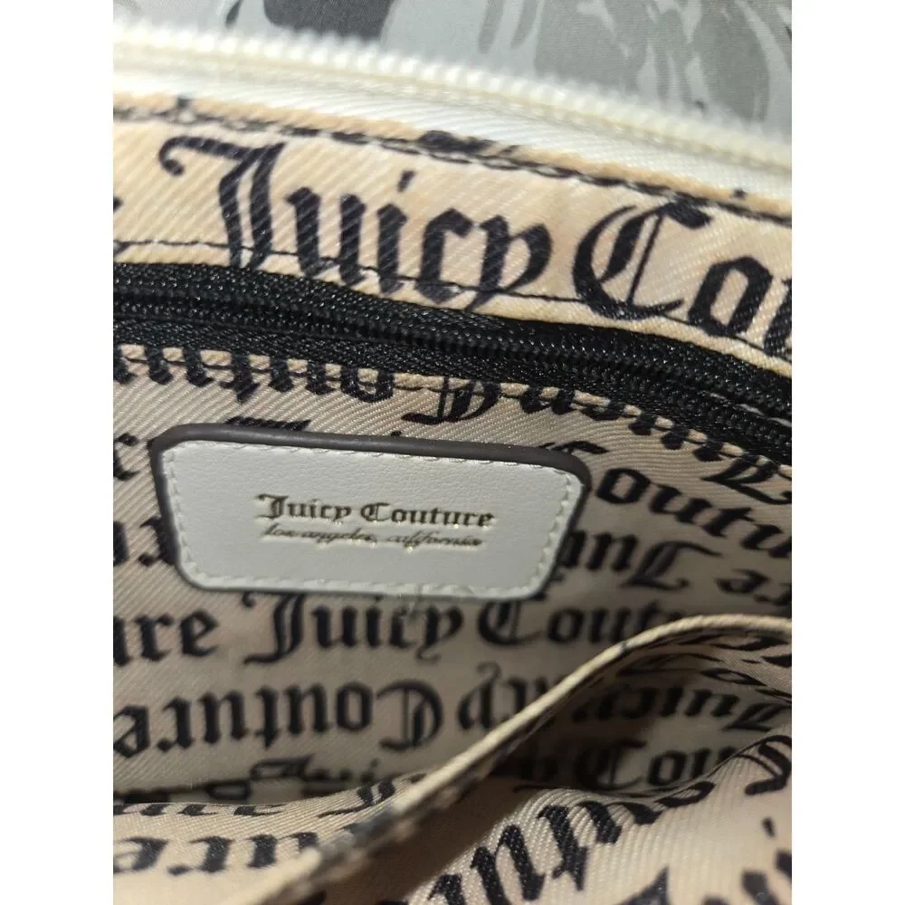 Juicy Couture Blue White Shoulder Bag Logo Print Chain Strap Y2K Purse